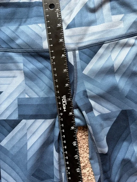 Athleta Blue Geometric Print Leggings Size Small High Rise Athletic Yoga - Picture 7 of 9